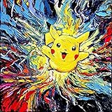 Pikachu Art PRINT - Pokemon poster - Pokemon Inspired Art - Kids Decor - van Gogh Never Caught Them All - Art by Aja 8x8, 10x10, 12x12, 20x20, 24x24 inches