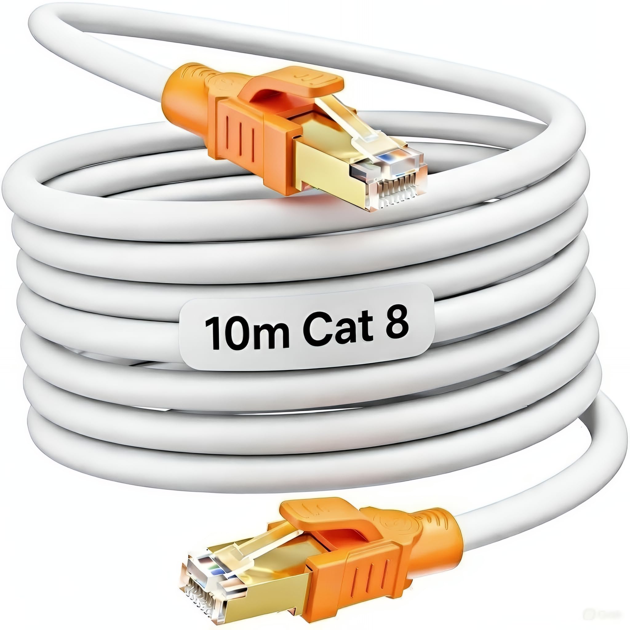 MEIPEK Cat8 Ethernet 10m Shielded S/FTP - 40Gbps 2000MHz High-Speed LAN Cable 10-Meter, 26AWG POE+ Network Cord with RJ45 Connector for Gaming/Modem/Router