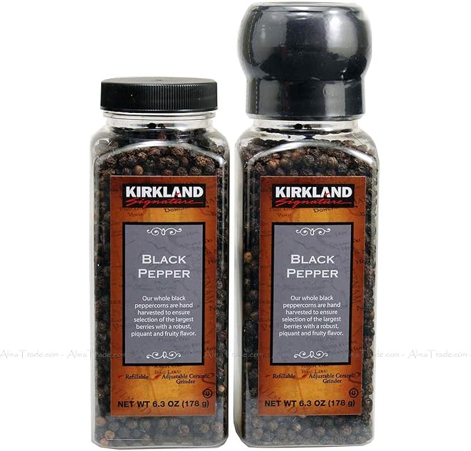Kirkland Signature Black Pepper Corn Food Spice Adjustable Grinder