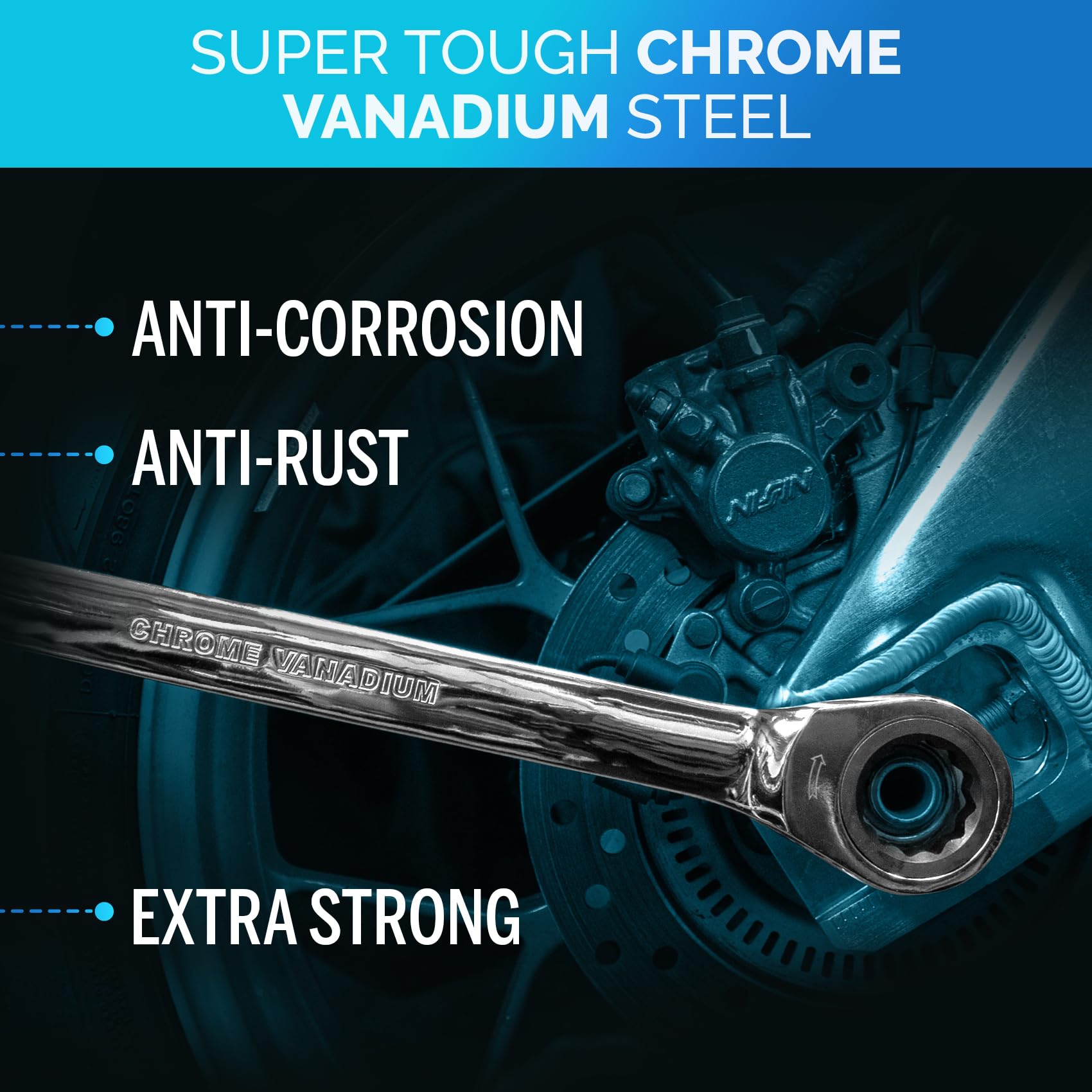 TOOLGUARDS 22mm Ratcheting Wrench – Slim Profile, Box End – Durable Alloy Steel – Lifetime Guarantee