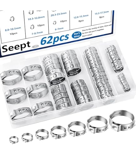 75Pcs 8-Sizes 304 Stainless Steel Single Ear Hose Clamps With Ear Clamp - View #10