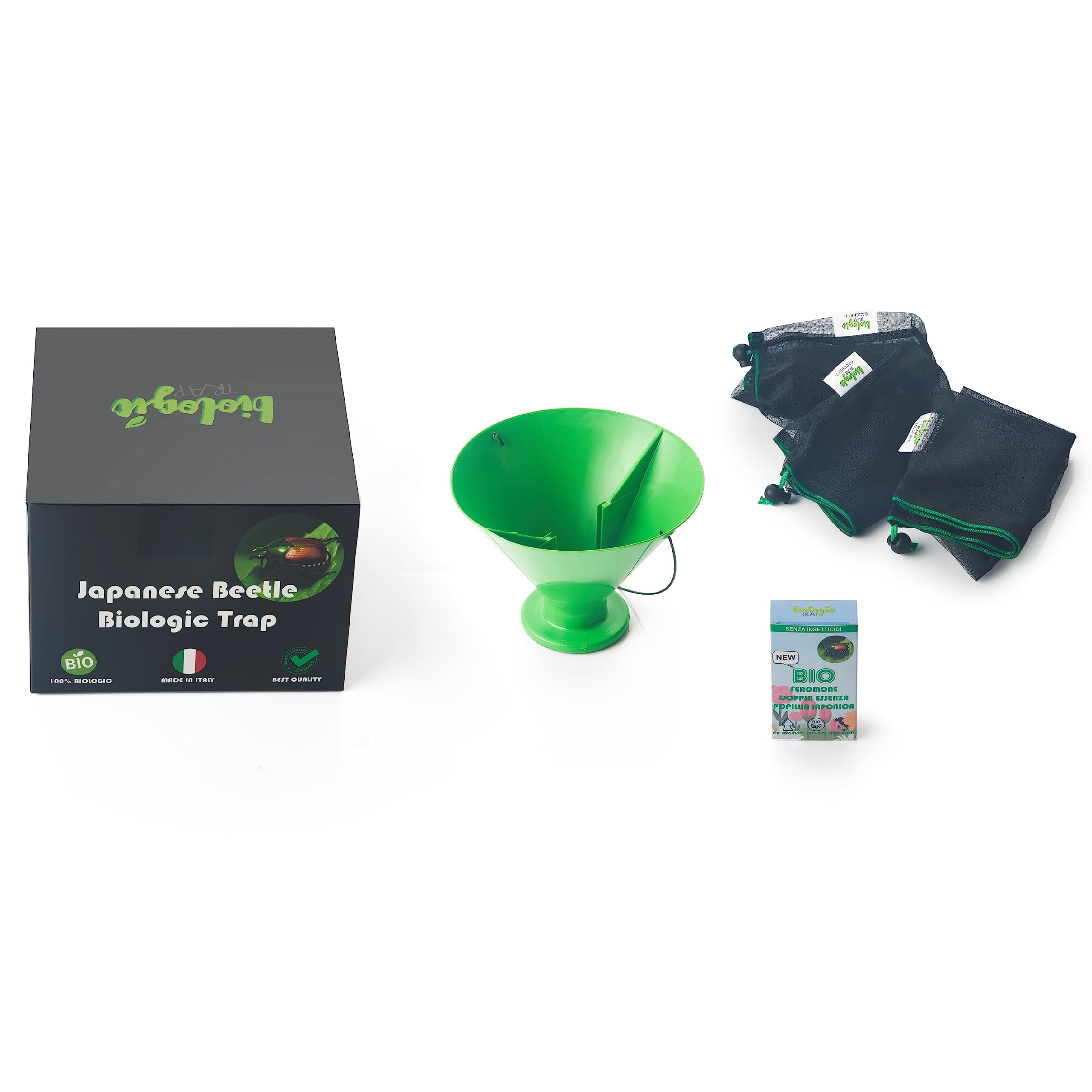 BIOLOGIC TRAP | 1 Popillia Japonica BASIC Trap, 1 Refill of Super Bio Pheromone and 3 Collection Bags