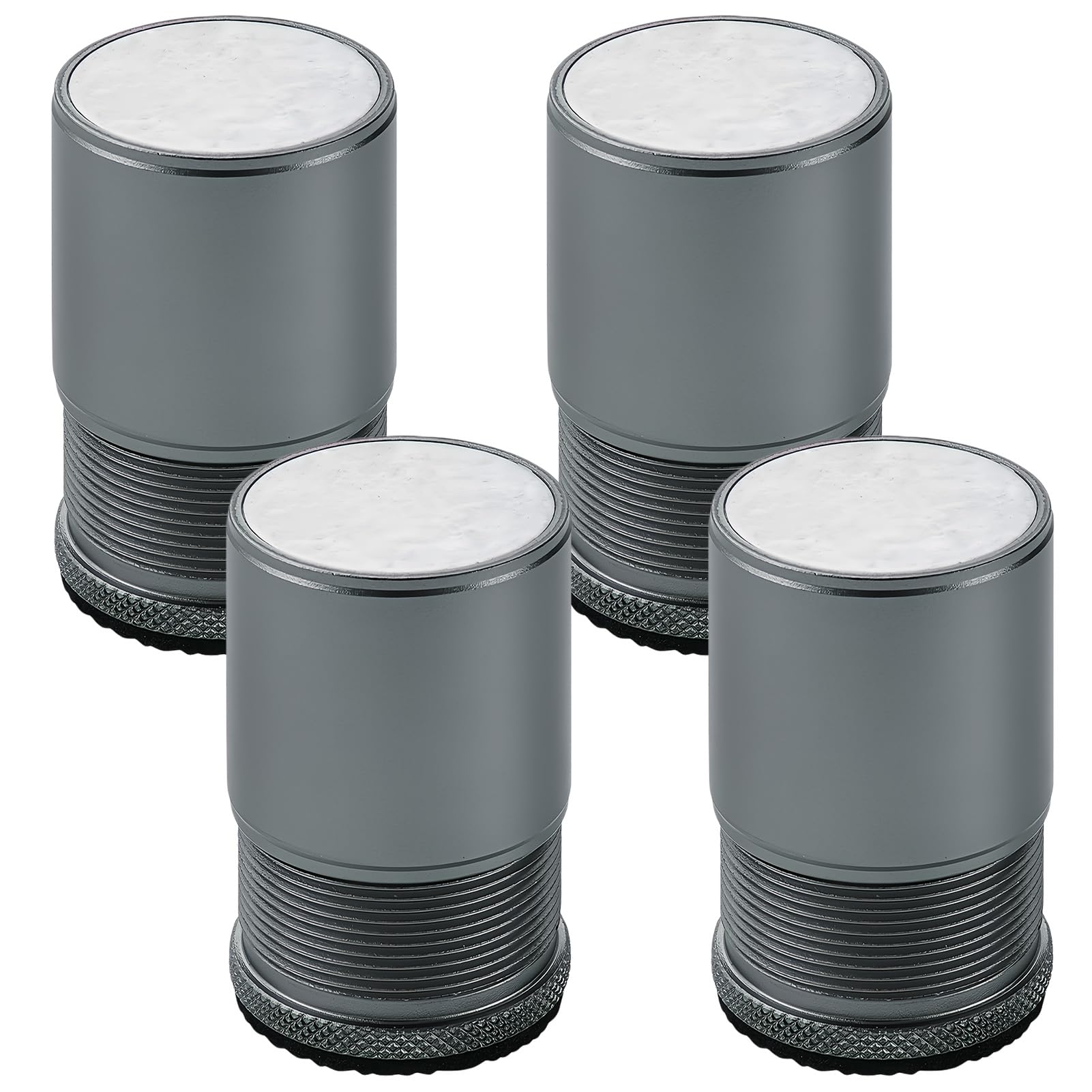 KMERCE Set of 4 Adjustable Metal Furniture Riser Bed Feet for Chair, Table, Sofa, Cupboard, Bathroom Cabinet, Grey, Height 4.8 cm-8 cm, Diameter 40 mm, ZJD004