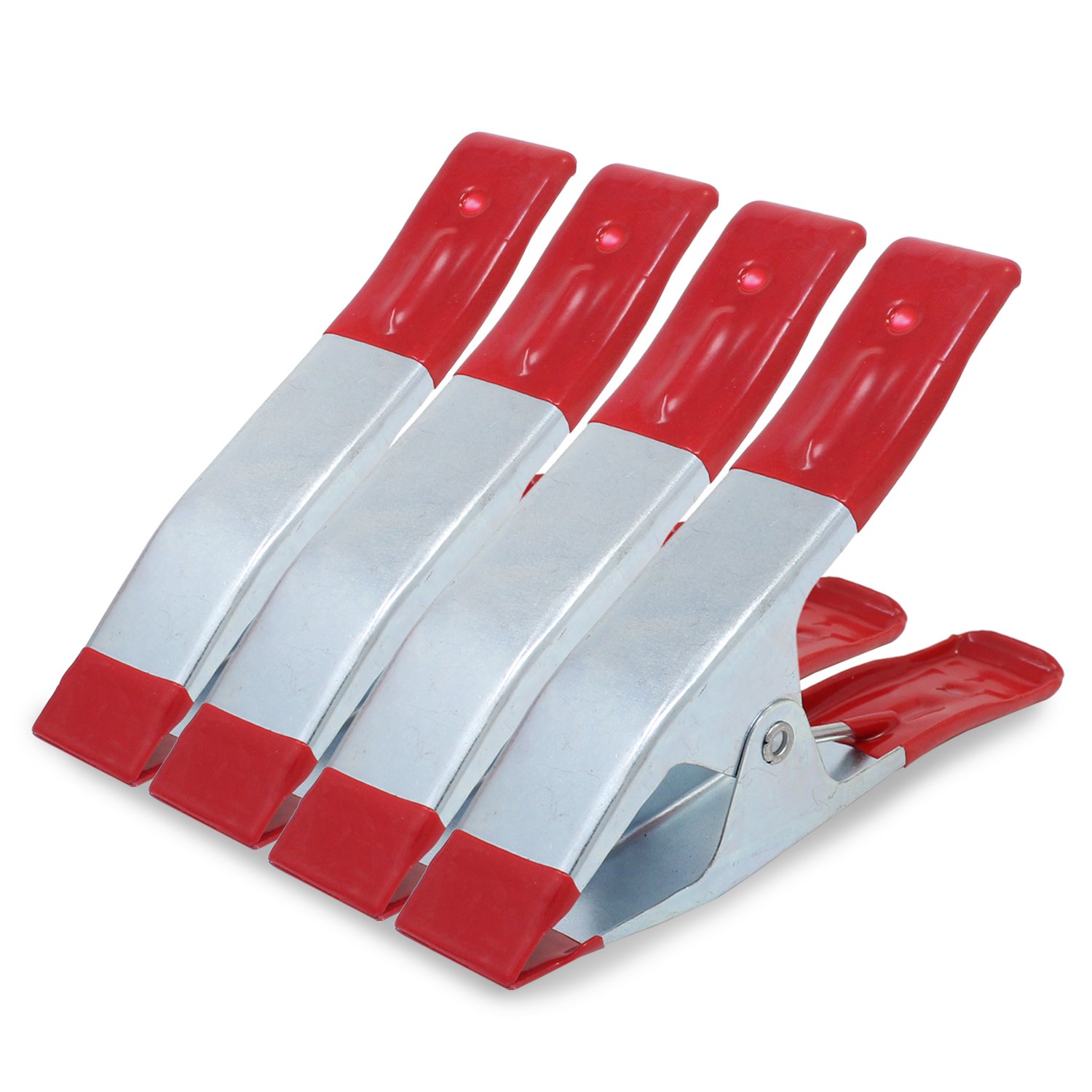 ESUMIC® Metal Spring Clamps Rubber Coated Tipped Grip Holder for Camping Tarpaulin 4PCS 6Inch