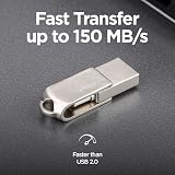 Integral 128GB 360-Dual USB 3.2 Gen 1 Flash Drive USB-C USB-A Metal Casing view 2