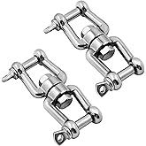MEMUME Boat Anchor Swivel Shackle 1/4 inch 5/16 inch 3/8 inch 1/2 inch (4 Size) Jaw - Jaw Anchor China Swivel Connector 316 Stainless Steel Marine Grade Double Shackle