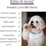 Britten and James 20 Thick Braided Lamb Headskin Sticks 400g Dogs view 4