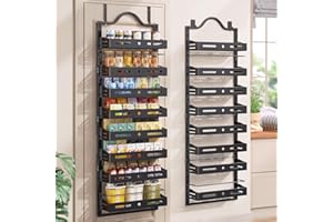 8-Tier Over The Door Pantry Organizer, Large 2 in 1 Wall Mount or Hanging Spice Rack, Pantry Door Organizer and Storage with 