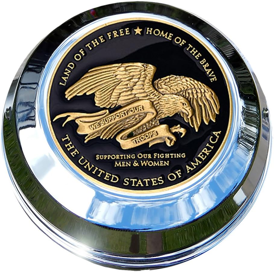 MotorDog69 Indian Gas Cap Coin Mount Set with Thank You Troops for Chieftain, Chief Classic, Chief Vintage, Dark Horse, Roadmaster