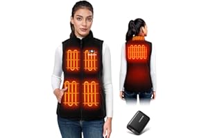 WASOTO Heated Vest Women Fleece Vest 16000mAh Battery Pack Charger Included Lightweight Slim Fit for Indoor Outdoor Work