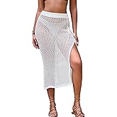 Bsubseach Women's Crochet Cover Up Skirt 2025 Knit Beach Skirts Coverups for Swimwear S-XL