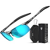ATTCL Polarized Sunglasses Men Sports: UV Protection Anti Glare Wrap Around Lightweight Metal Driving Fishing Golf Running