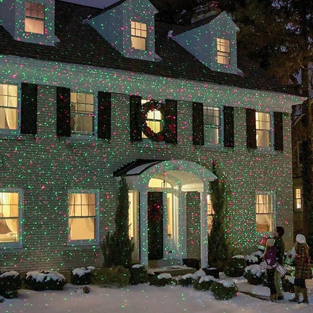 YeaomTech Projector, Red and Green Garden Starry Show, Spot Lights Outdoor with RF Remote for Christmas, Halloween, Holiday Decoration, Green & Red