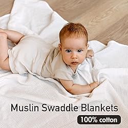 Muslin Swaddle Blankets for Newborn, 3 Pack