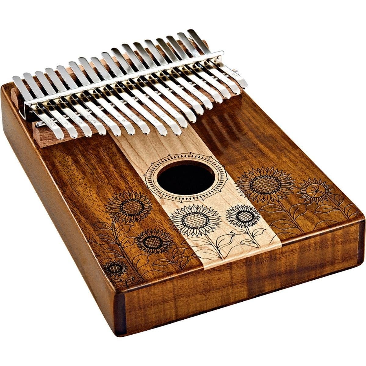 Sonic Energy Sound Hole Kalimba – 17 notes in C Major – For Meditation, Yoga, Percussion – Maple and Acacia Wood – Including Accessories (KL1706H)