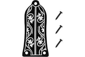 HEALLILY Guitar Truss Rod Cover GR34 Truss Rod Shape Case For Electric Guitar (Black)