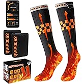 Heated Socks with App Control for Men Women, 8500mAh*2 Battery Rechargeable, Electric Heating Warm Socks Work Up to 10 Hours for Hunting, Camping, Hiking, Walking, Fishing, Cycling, Outdoor Work