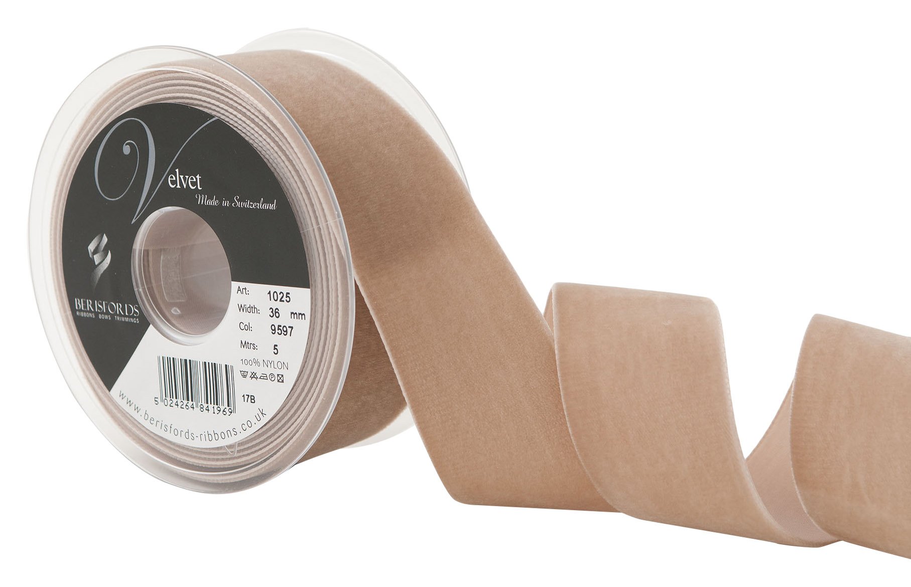 Berisfords Velvet Ribbon, Earth, 102 x 45 x 102 cm