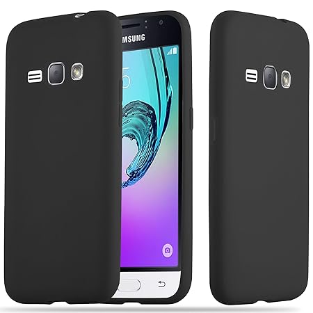 Cadorabo Hülle für Samsung Galaxy J1 2016 (6) - Hülle in Candy SCHWARZ – Handyhülle aus TPU Silikon im Candy Design - Silikon