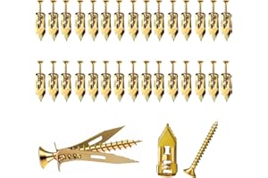BSSYMAY Self Drilling Drywall Anchors with Screws Kit, 2026 Upgraded Direct Insertion Expansion Screw, Self Drilling Anchor Screws for Drywall, Drywall Screws for Fixing Picture (30, 0.47 * 1.37 inches)