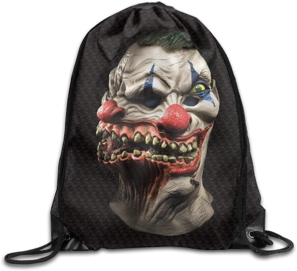 GONIESA Fashion Scary Clown Mask Gym Drawstring Bags Backpack