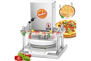 Newhai Commercial Pizza Dough Press Machine 8.6” Electric Dough Roller Sheeter Pastry Pizza Bread Press Forming Processor with 400 Pcs Parchment Papers for Bakery Home Restaurant Use