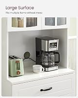 VASAGLE Tall Kitchen Pantry Cupboard with Glass Doors White LSC361W21 view 6