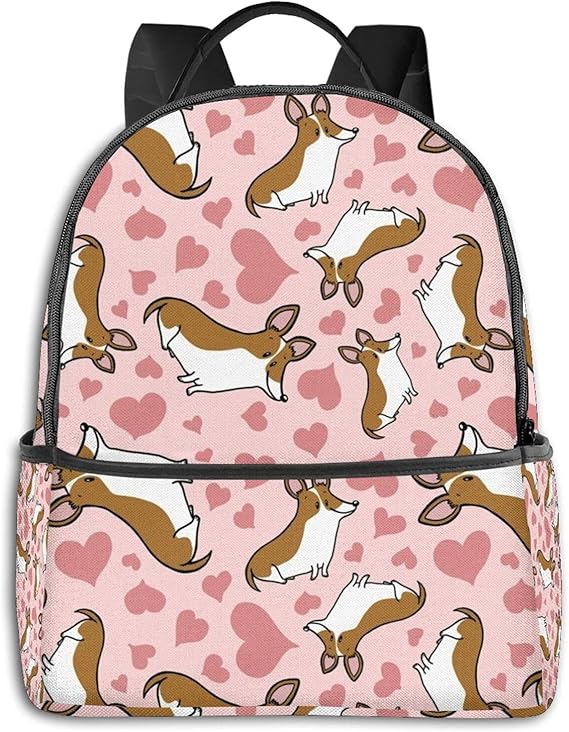 Amazon Co Jp 21最新型 2層構造 リュック リュックサック バックパック ナイロン 防水 軽量 大容量 9ポケット レディース メンズ Pcリュック 通学 通勤 大人 男女兼用 マザーズリュック 人気 可愛い小さめ おしゃれ コーギー ピンク 愛 服 ファッション小物