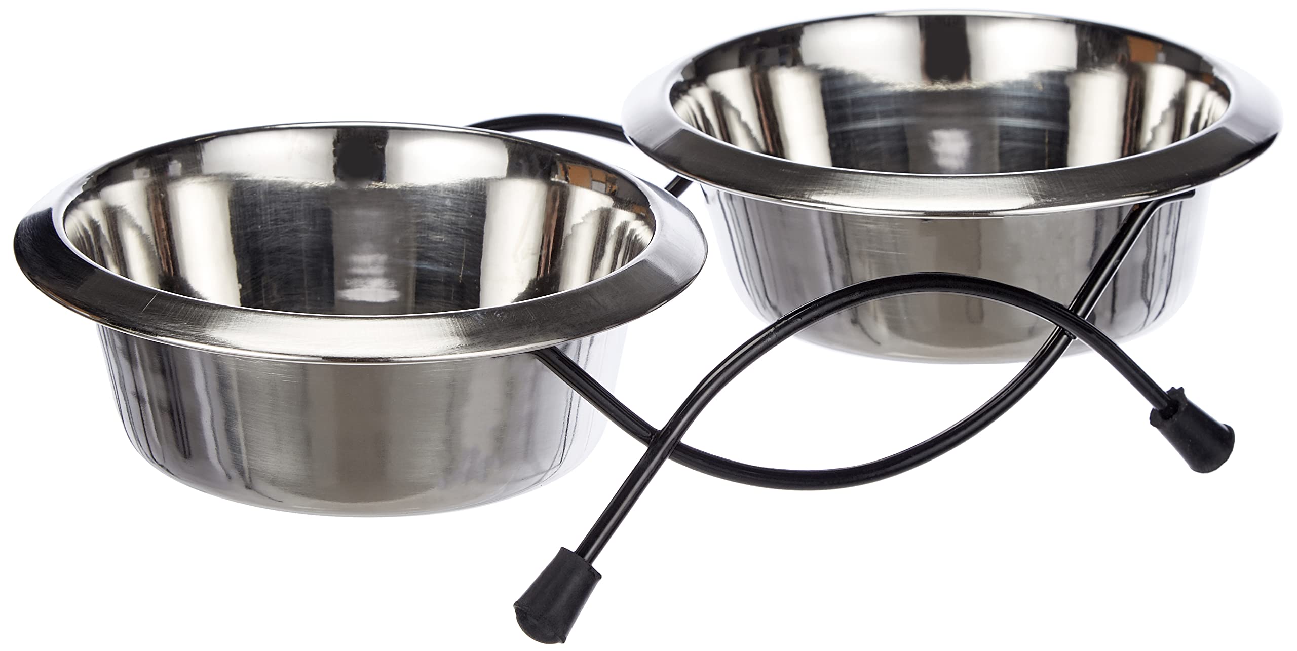 Classic Pet Products Anti-Tip Feeder with 2 x 470 ml Stainless Steel Dishes, 5 inch