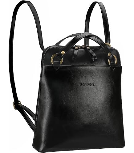 Banuce Italian Full Grains Leather Convertible Backpack Purse for Women