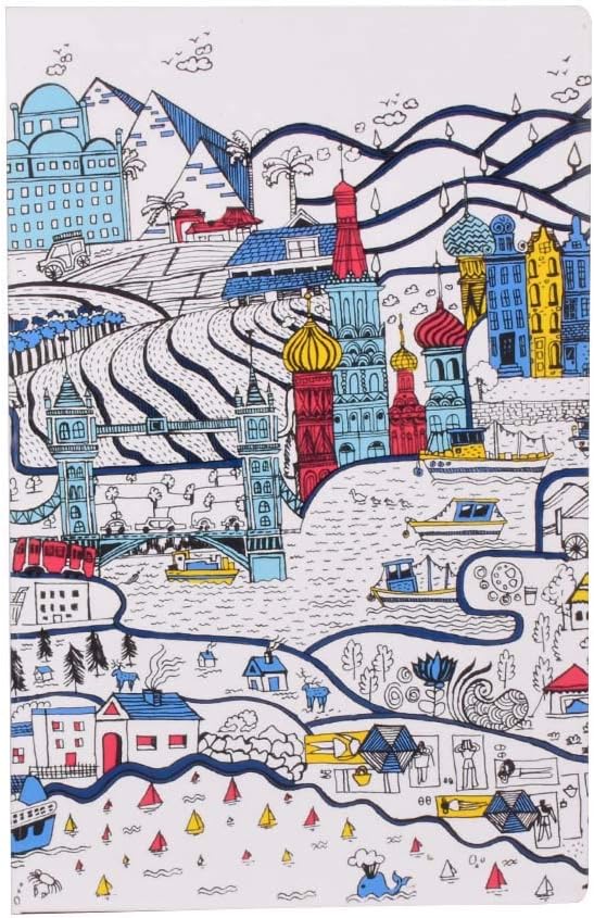 Doodle Voyager Travel Soft Bound Non Dated A5 Diary Notebook (8.5 X 5.5 inches, 80 GSM, 160 Pages) with Theme Based Bookmark