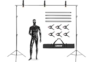 LDGHO 8.5 X 10FT/2.6 X 3M Background Stand Support System Kit with Carrying Case for Clamps and Canvas,for Photo Video Shooting