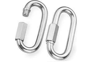 12mm Quick Link Oval Carabiner 2pcs M12 Stainless Steel Quick Links Chain Connector Heavy Duty Locking Carabiner by STARVAST for Outdoor Activities (Hooking Trailer, Swing Set) and Indoor Equipment