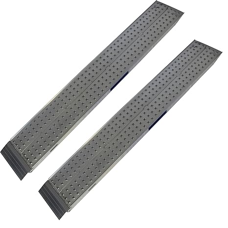 Baumarktplus 2 x Auffahrrampe Aluminium bis 540kg belastbar (270kg per Stück), 200cm Auffahrrampen Verladerampen Rampen Motor