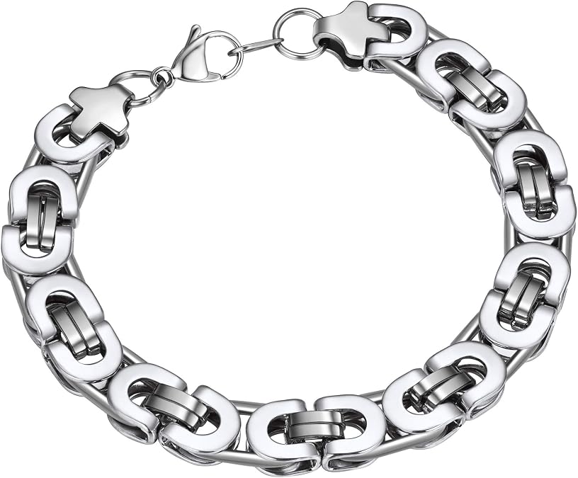 Cadeau Homme Père Mari Lot De 2 Bracelets Homme Acier Inoxydable CASSIECA - Bijoux Argent Empilables Bijou Homme Inox