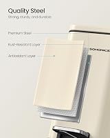 SONGMICS 5 L Slim Bathroom Bin with Pedal Lid Soft Close Steel LTB560A01 view 7