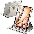 JETech Rotating Case for iPad Air 13-Inch M3/M2 (2025/2024) with Pencil Holder, 360 Degree Rotation Protective Stand Cover Clear Back, Auto Wake/Sleep (Starlight)