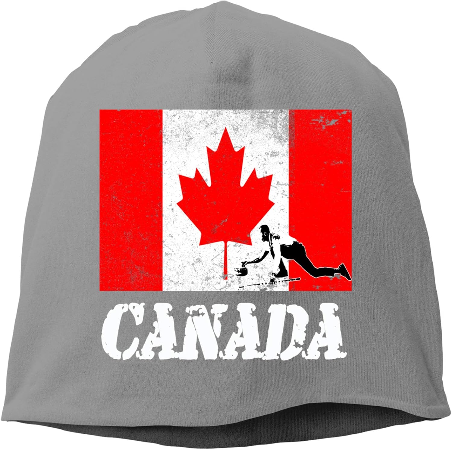 N/A/ Canadian Flag Curling Knit Cuff Beanie Cap Warm Winter Cap Skull