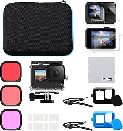 Amazon Auykoo Gopro Hero 9 アクセサリーセット 収納ケース 防水ハウジングケース レンズフィルター シリコンケース 液晶保護フィルム 曇り止めシート Gopro 9 アクセサリーセット ウェアラブルカメラ用アクセサリ 通販