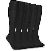 YSense Warm Knee High Socks for Women 5 Pairs, Thermal Womens Cotton Long Casual Thick Winter Gifts Socks for Hiking Skiing