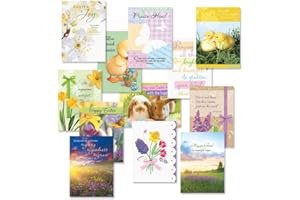 CURRENT Easter Faith Greeting Cards Value Pack - Set of 12 Large 5" x 7", Religious Easter Cards, Inspiring Bible Messages for Christians and Catholics, White Envelopes