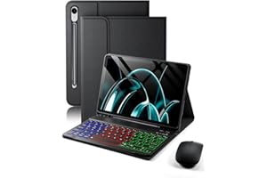for Samsung Galaxy Tab S10 FE+ Plus 13.1 inch Case with Keyboard 2025 - Rainbow Backlit Keyboard Case - Built in Pencil Holde
