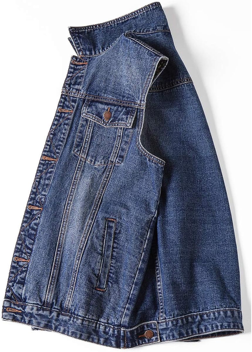 PRIJOUHE Men's Denim Vest Jean Vest Black Denim Motorcycle Black Blue Biker Plus Size Sleeveless: Clothing