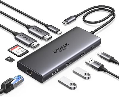 UGREEN Revodok Pro 210 USB C Hub 10-in-1 Dock 100W PD Dual 4K HDMI 8K Ethernet