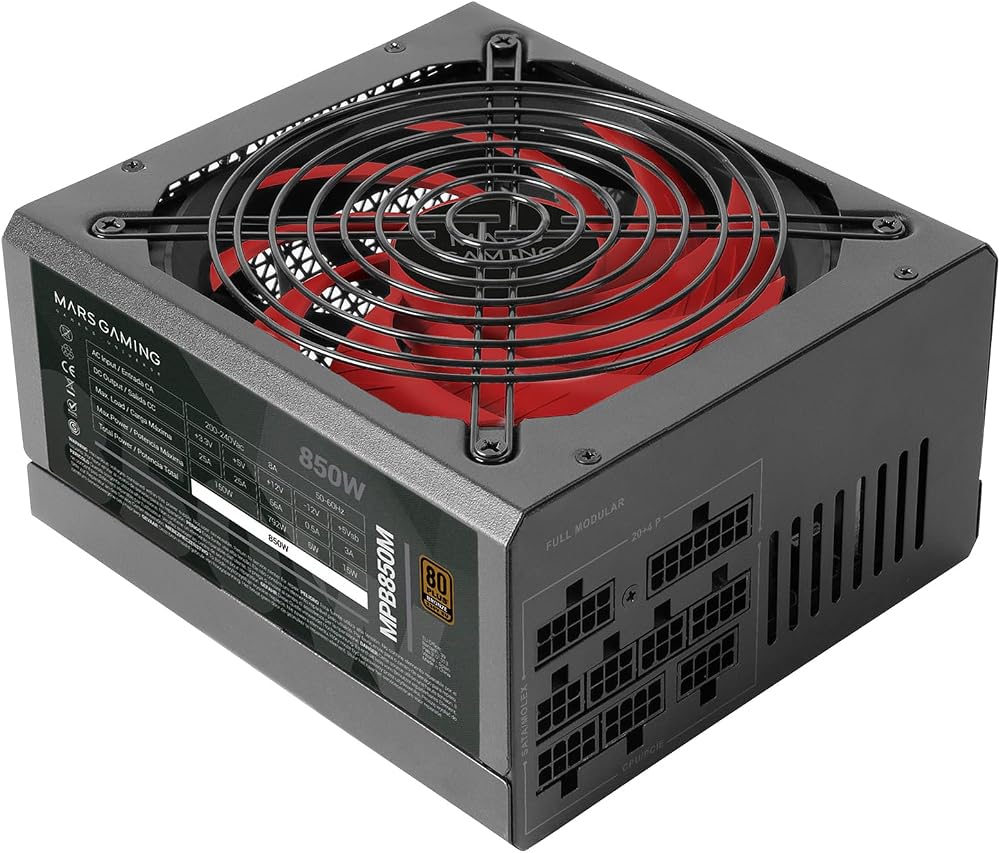 Mars Gaming MPB850M 850W Modular ATX Power Supply 80Plus Bronze Silent AI-RPM