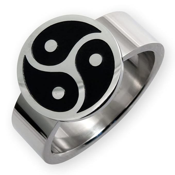 Fly Style Triskele Ring der O Edelstahl | Silber oder Schwarz