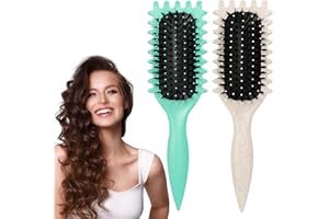 Gelapa 2Pack Curly Hair Brush, Detangling Hairbrush with Bristle Hair, Curl Define Detangling Straightening Styling Brushes, 