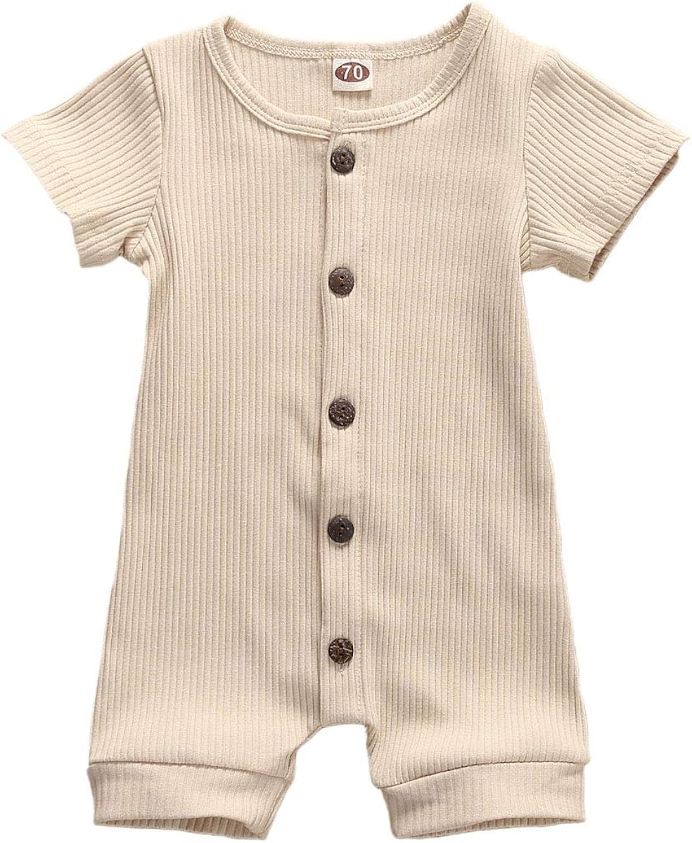 Unisex Newborn Outfits Baby Kids Boys Girls Cute Solid Color Romper Jumpsuit Top: Clothing