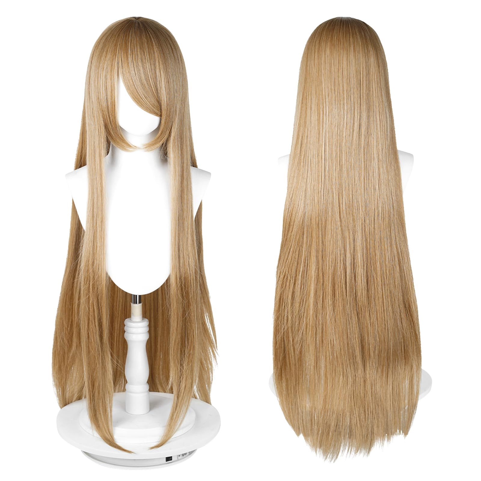100cm / 40 Inch Long Wig, Universal Anime Costume Cosplay Wig, Perfect for Party, Daily-Use, Festivals, and Halloween, Great for TV, Film, Anime Game Character Cosplay (Light Brown)