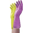 Mr. Clean Duet, Natural Latex, Beaded Cuff, Cotton Flock Lining, Non-Slip Grip Gloves, Medium